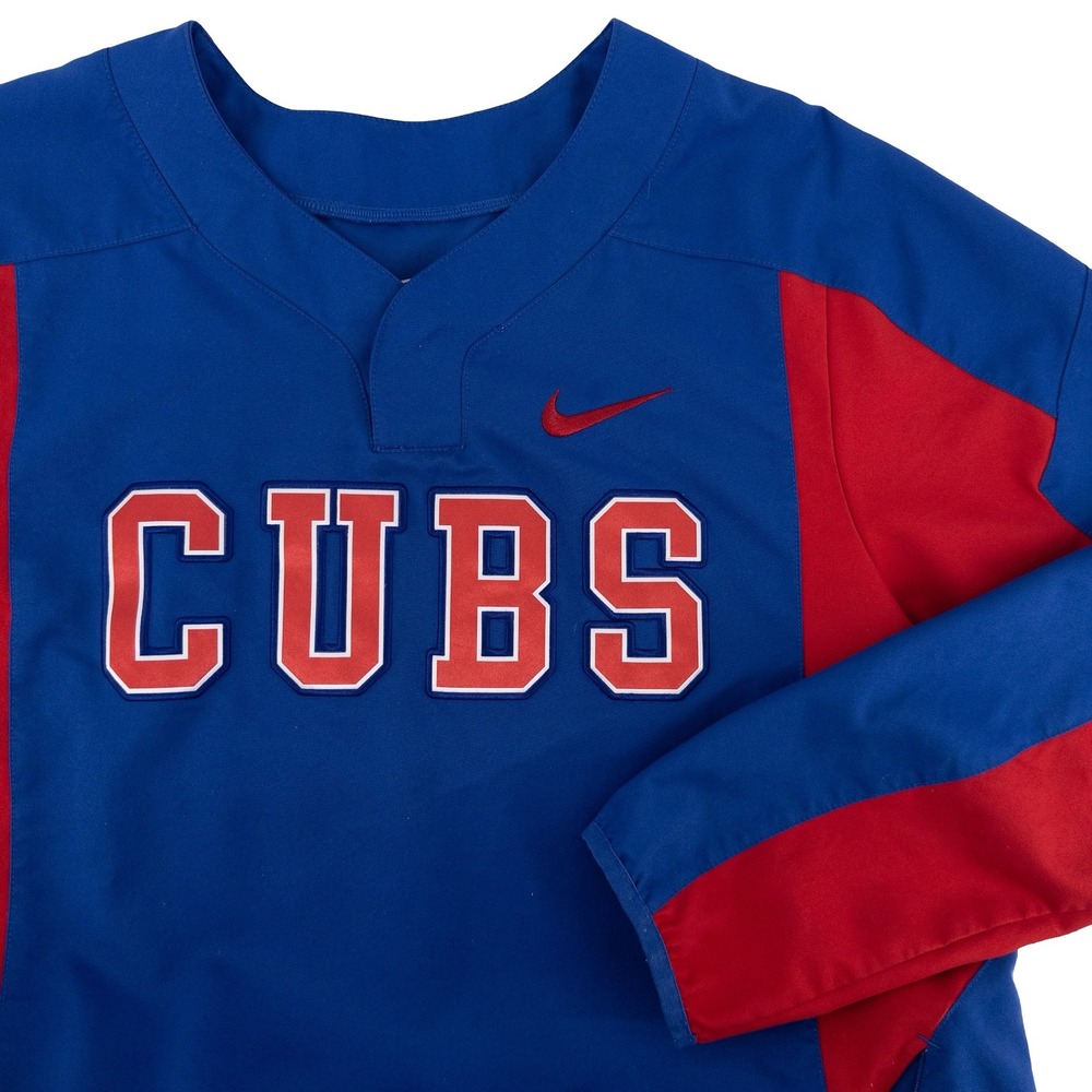 Chicago Cubs Nike Mens M Windbreaker Blue Red MLB Pullover Training Jacket Shirt